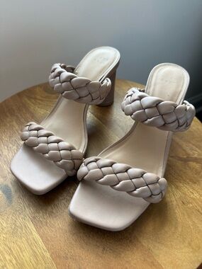 Target Braided Double-Strap Block Heel Sandals - Taupe